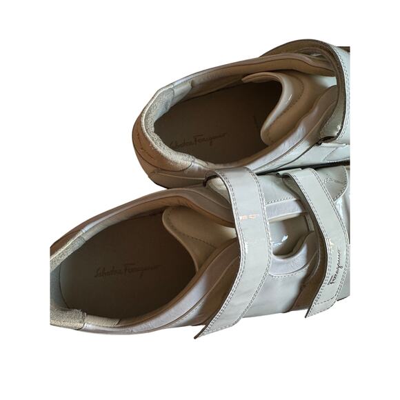 Salvatore Ferragamo NWB White Patent Calf Suede Sneakers main image 4
